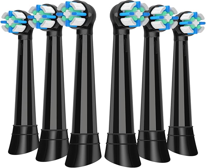 IO Replacement Heads Compatible with Oral b IO 2/3/4/5/6/7/8/9/10 Series Electric Toothbrush, Brush Heads Refills Compatible with Oral B IO for Teeth Clean (6 Black)