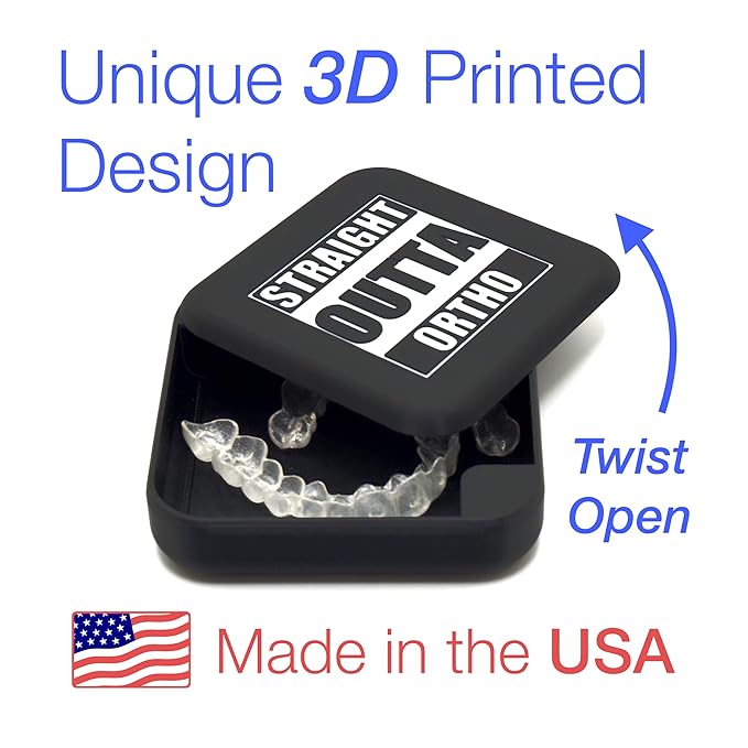 Kasse Invisalign Case by nCase | Aligner & Retainer Case w/QR Code Recovery | Magnetic Twist Open | 3D Printed in the USA | Secure Travel Design | Plus Invisalign Remover Tool | Straight Outta Ortho