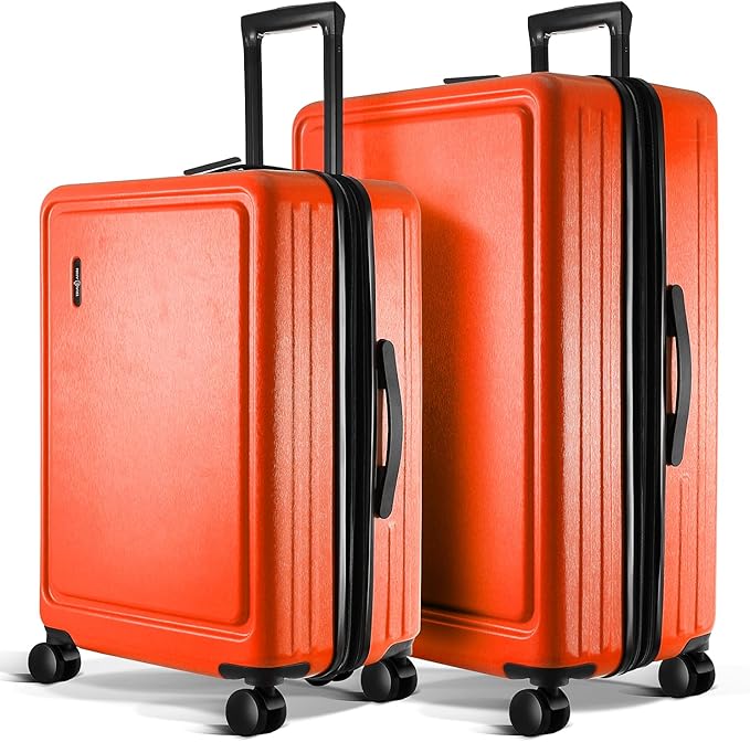 TRAVELARIM Luggage Sets 2 Piece, 24 Inch Suitcase and 28 Inch Luggage with Spinner Wheels, Durable Hard Shell Suitcase Set, Expandable Travel Suitcases with Wheels, Orange