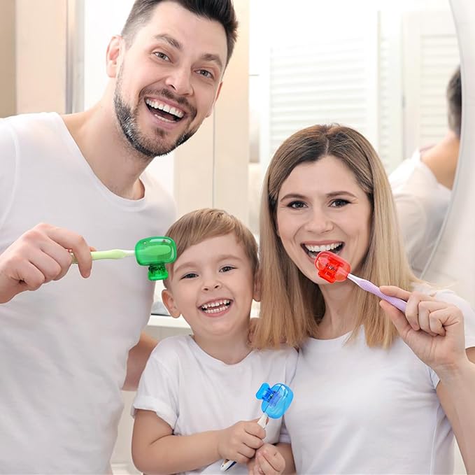 6 Pack Toothbrush Covers Portable Toothbrush Protector Coverings Clips Tooth Brush Storage Head Cover Cap for Kids Bathroom Home Travel Tooth Brush Case
