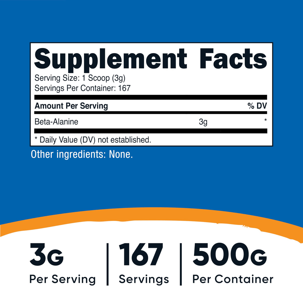 Nutricost Beta Alanine Powder 500 Grams (1.1lbs) - Pure Beta Alanine, Gluten Free & Non-GMO
