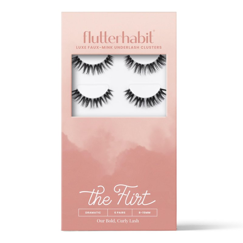 The Flirt (1.0) Natural Lashes, Natural Lash Clusters for Women, Salon Quality At Home Eyelashes Extension Kit, 6 Lash Sets, No Lash Glue Included