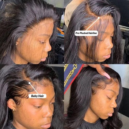 Aliglossy Brazilian Transparent Lace Front Wigs Human Hair 13x4 Straight Wigs Human Hair for Women Pre Plucked with Baby Hair Natural Hairline Wear & Go Glueless Lace Wig 180% Density 24 Inch 10A