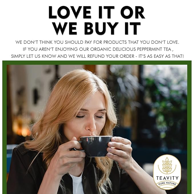 Organic Peppermint Tea Pods for Keurig - Decaf Tea - by Teavity (24 Tea Pods)
