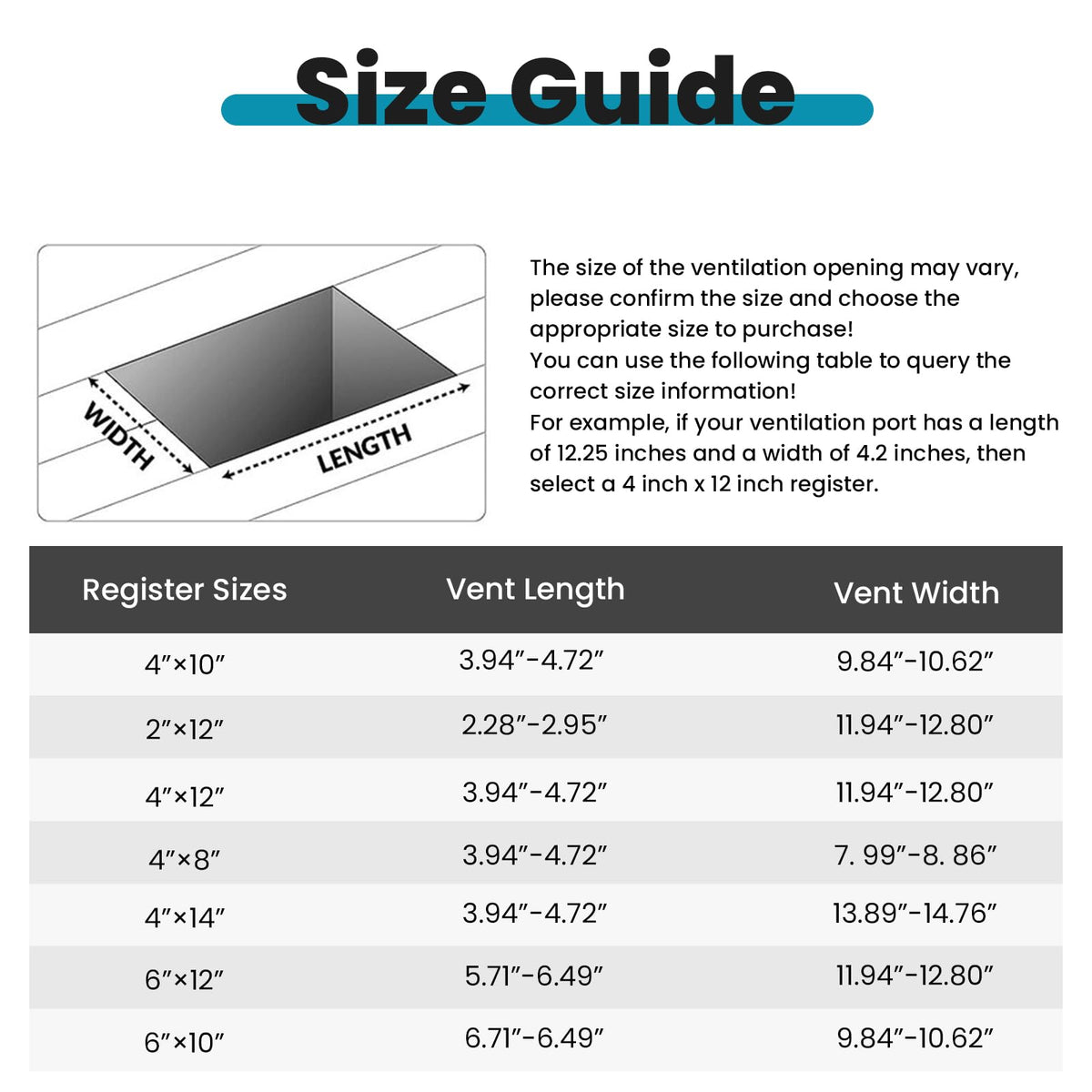 VOISEN Floor Register 4x10, 6 Pack Brown Floor Vent Covers, Heavy Duty Steel Walkable Floor Vents,Vent Covers for Home Floor