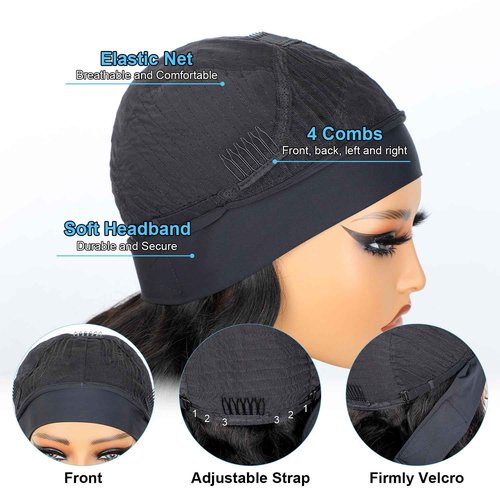 BLY Afro Curly Headband Wig Human Hair Half Wig for Women Glueless Kinky Curly Mongolian Wig 10A Grade 180% Density Natural Black Middle Part Headband Wigs 18 Inch