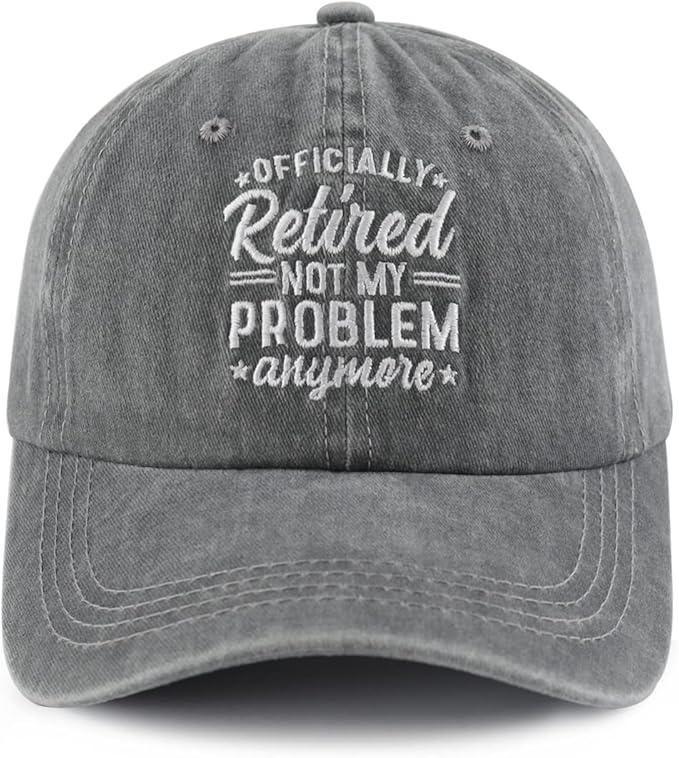Officially Retired Hat for Women Men, Funny Adjustable Cotton Embroidery Retirement Baseball Cap