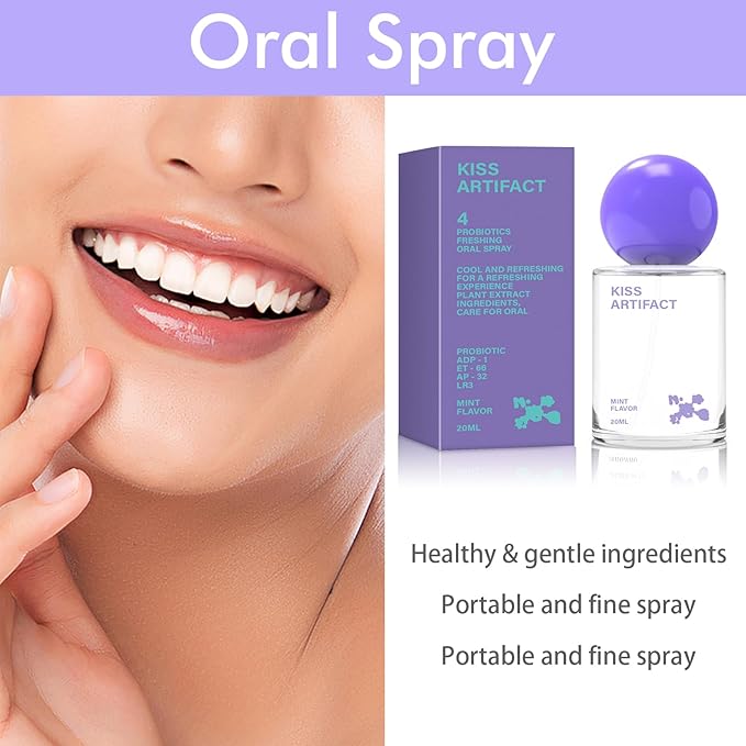 1 Pcs Probiotic Oral Spray for Long-Lasting Freshness, Alcohol-Free Oral Spray with Probiotics for Breath Care, Promotes Oral Health, Convenient Travel-Sized Breath - (20 ml / 0.68 oz)