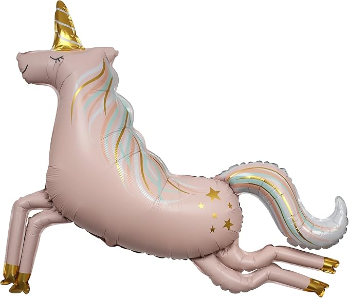 Meri Meri Magical Unicorn Foil Balloon (Pack of 1) - XL Pastel Rainbow Unicorn Party Decoration with Gold Foil Accents, Birthday Balloon for Kids
