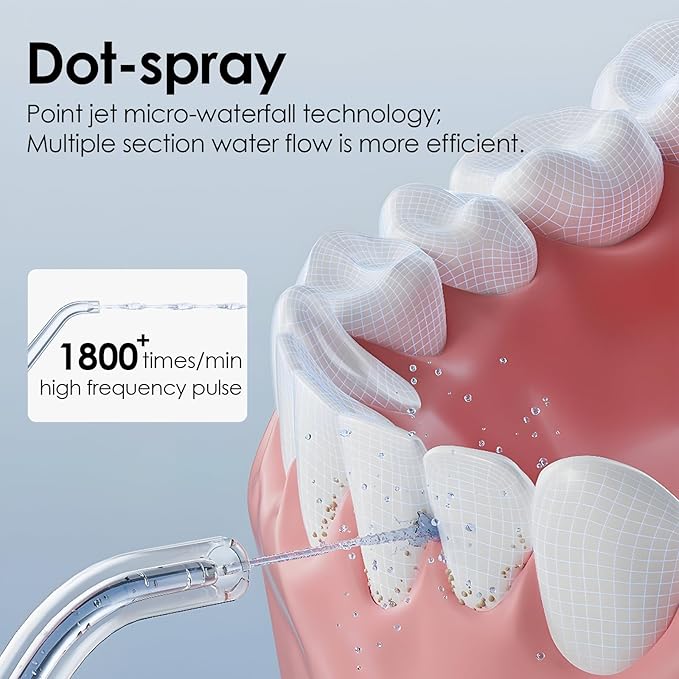 Portable Eco-Friendly Water Flosser 225ML Long-Lasting Endurance Travel Oral Irrigator for Gum Care/Implants/Braces (Pink)