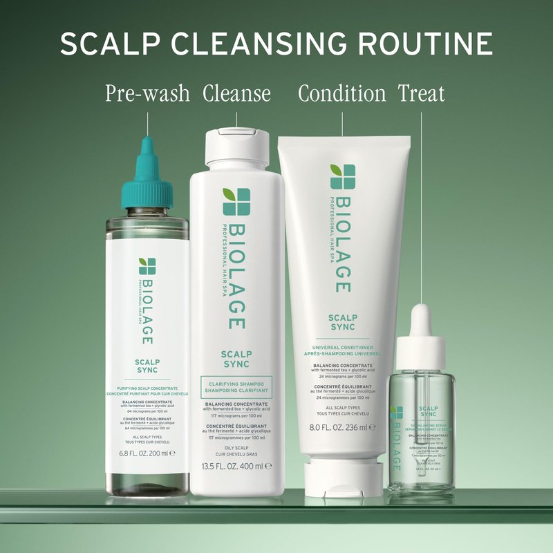 Biolage Scalp Sync Clarifying Shampoo - Residue & Buildup Remover, For Oily Scalp, Fermented Tea & Glycolic Acid, Vegan & Paraben-Free, 13.5 Fl Oz, Packaging may vary