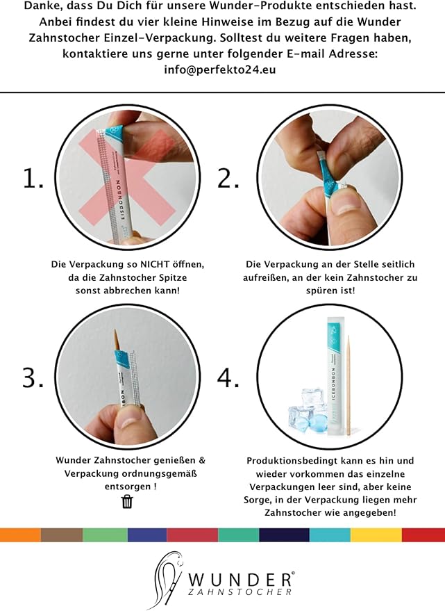 Wonder Toothpicks with Flavor - 100x Flavored toothpicks Individually Packed in 8 Refreshing Varieties - Gentle Oral Hygiene - Fresh Breath - Individually Packed Toothpicks with Flavor