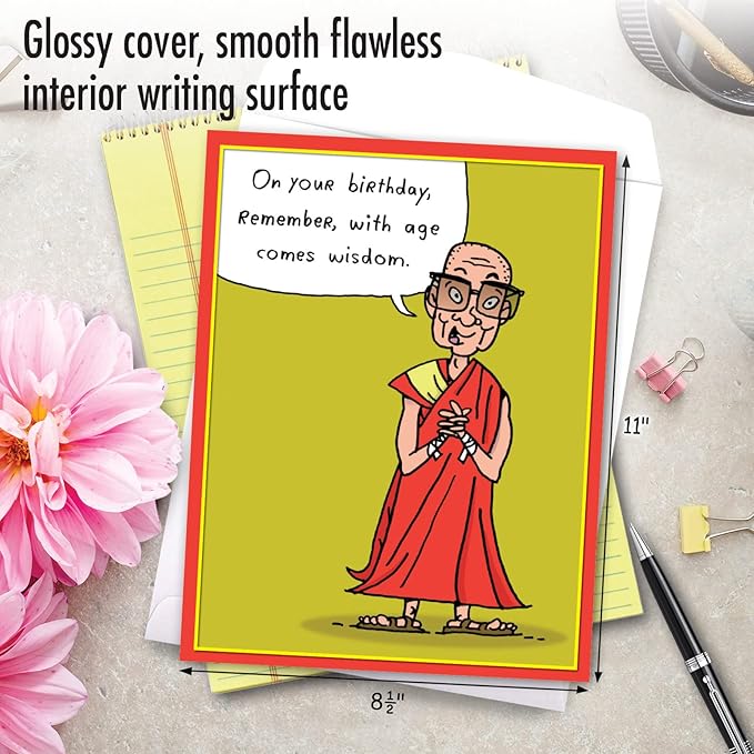 NobleWorks Jumbo Hysterical Birthday Greeting Card From Us 8.5 x 11 Inch with Envelope (1 Pack) Oversize Jumbo Bday Age Wisdom J8576BDG-US