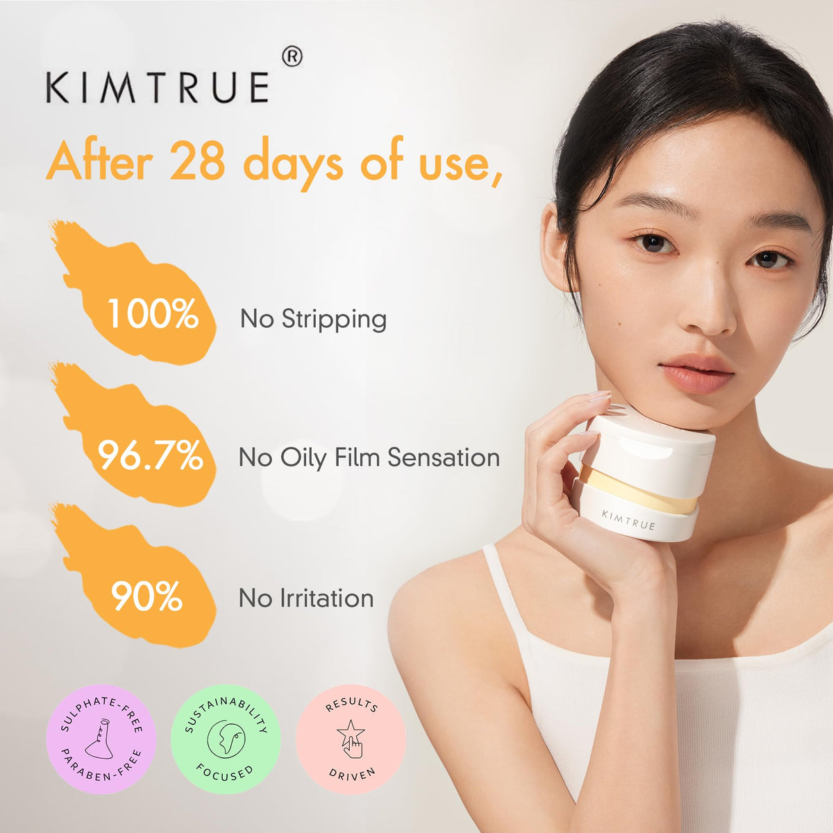 Kimtrue 3rd Generation Meltaway Cleansing Balm - Makeup Remover Balm for All Skin Types - Gently Meltaway Mascara, Eyeliner and Makeup - Oil Face Cleanser - Hydrating, Fragrance-Free - 3.38 oz