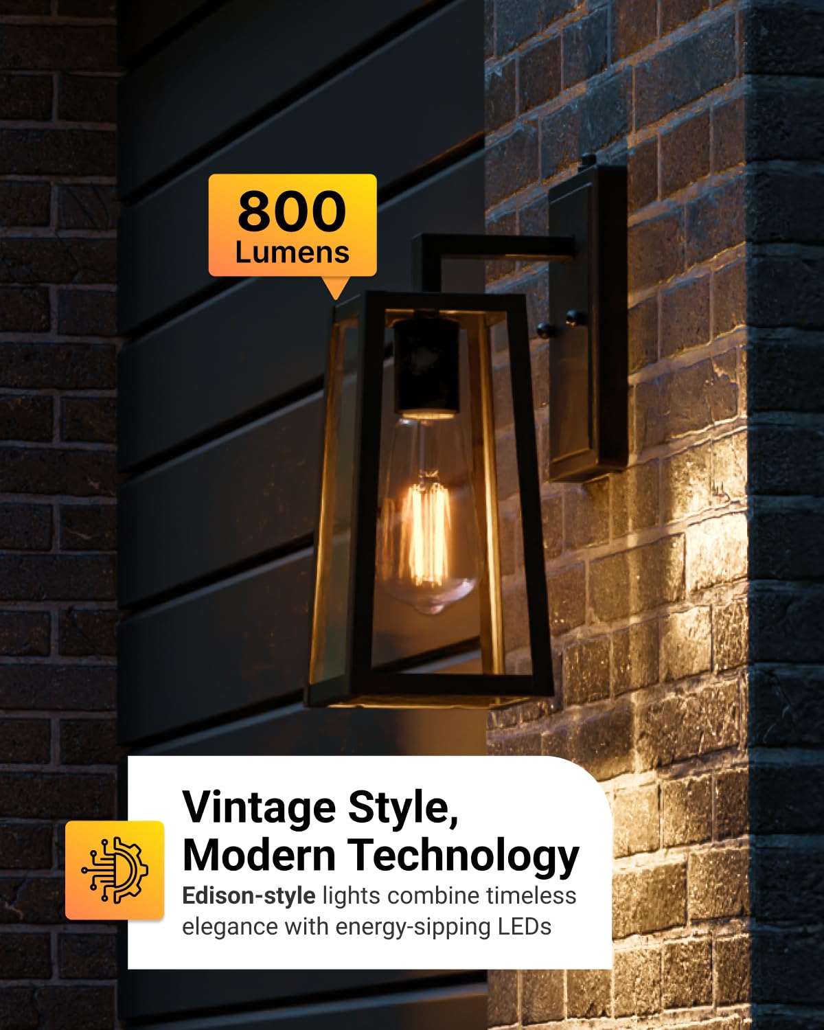 12 Pack Dusk to Dawn LED Outdoor Lights Bulb, ST64 Edison Style Automatic Light Sensing Bulbs, 800 LM, 7W (60W Equivalent), ST19, 3000K Warm White, E26 Base UL