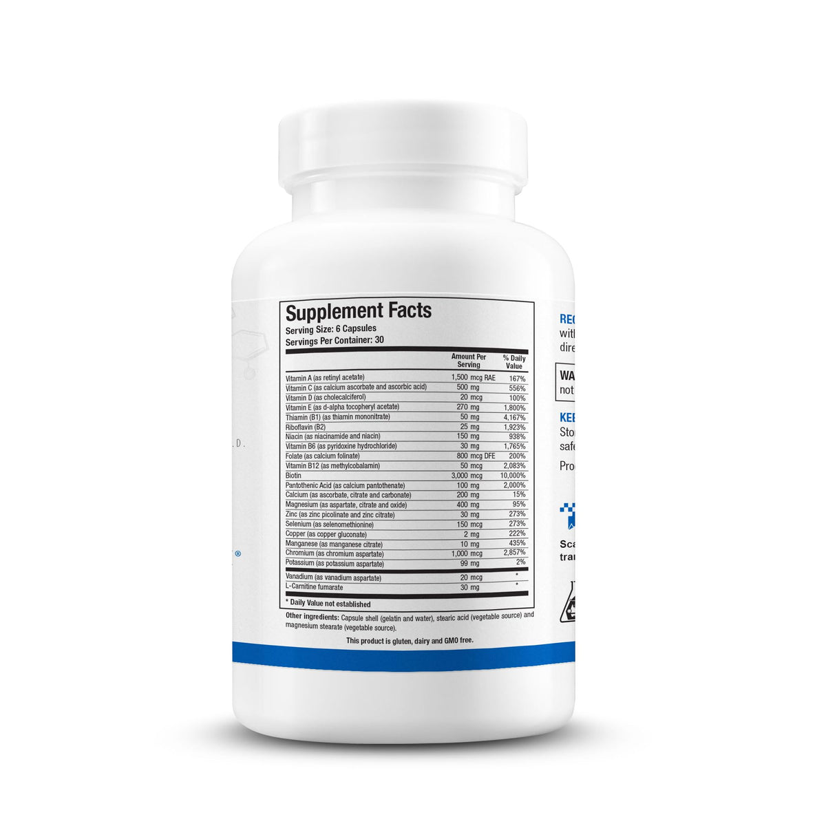 Biotics Research GlucoBalance Chromium, Vanadium, L carnitine Supplement, Supports Metabolic Health and Maintain Healthy Blood Lipid Levels - 180 Capsules