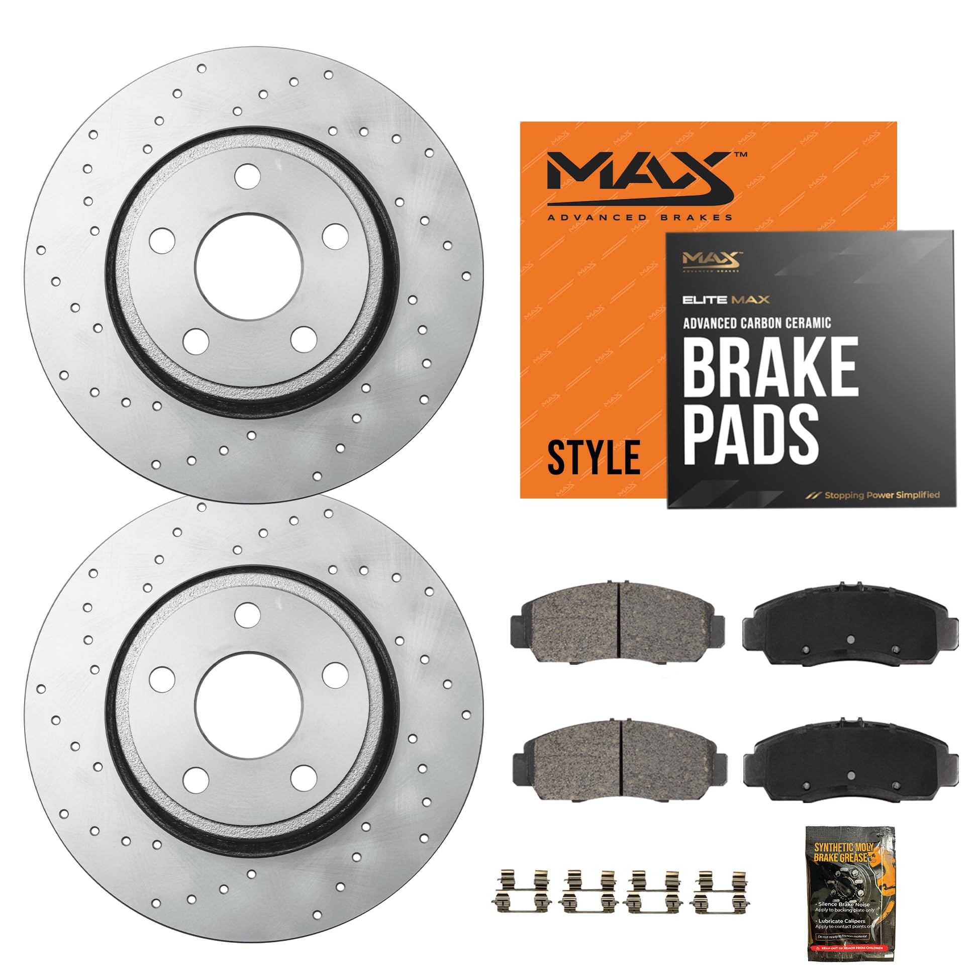 Max Advanced Brakes Stylemax+ Front Brake Kit | Fits 1999-2006 Chevy Silverado 1500; Gmc Sierra 1500 | Brake & Rotor Kit For Dai