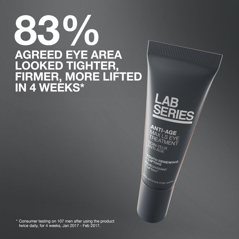 Lab Series Men's Max LS Anti-Age Eye Treatment - Under Eye Cream - Moisturizes & Strengthens Skin - Skin Care for Men, 0.5 Fl Oz