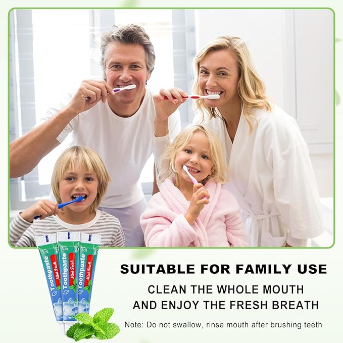0.35 oz Bulk Travel Size Toothpaste,100 Tubes 10 Grams Extra Small Toothpastes Travel Size Bulk 0.8x3.5 inches Mint Flavor Mini Disposable Toothpaste for Hotel,Guests,Homeless,Office