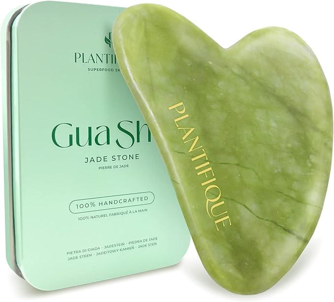 PLANTIFIQUE Gua Sha Facial Tools | Gifts | Massage Tool | Jawline Sculptor | Face Sculpting Tool for Your Skin Care Routine | Jade Guasha