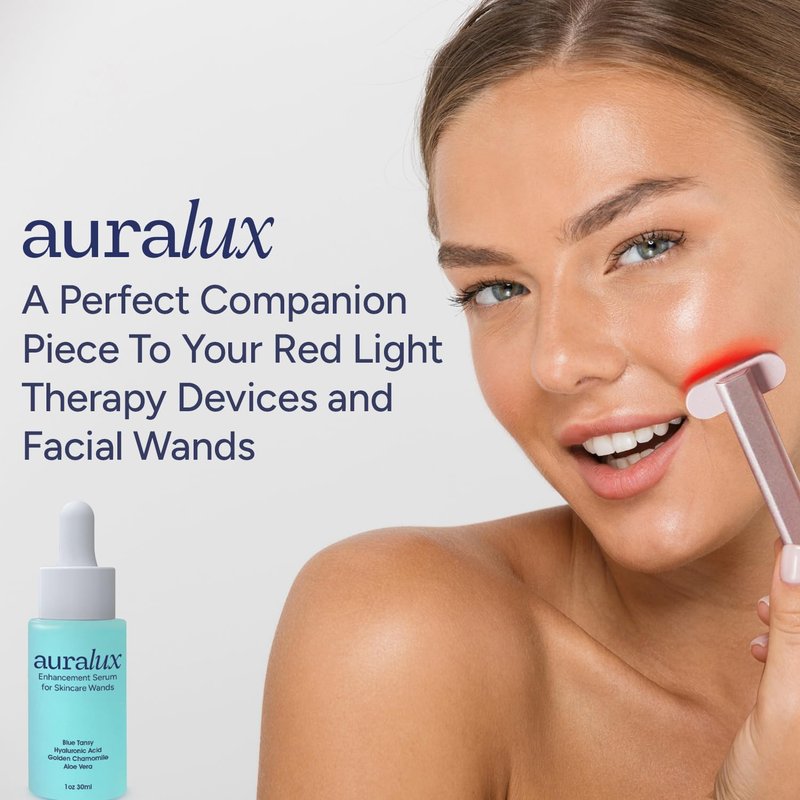 Red Light Therapy Activation Serum for Face and Neck - for Facial Wand, Red Light Therapy & Microcurrent Facial Device - Natural Formula - Blue Tansy, Hyaluronic Acid, Golden Chamomile, Aloe Vera