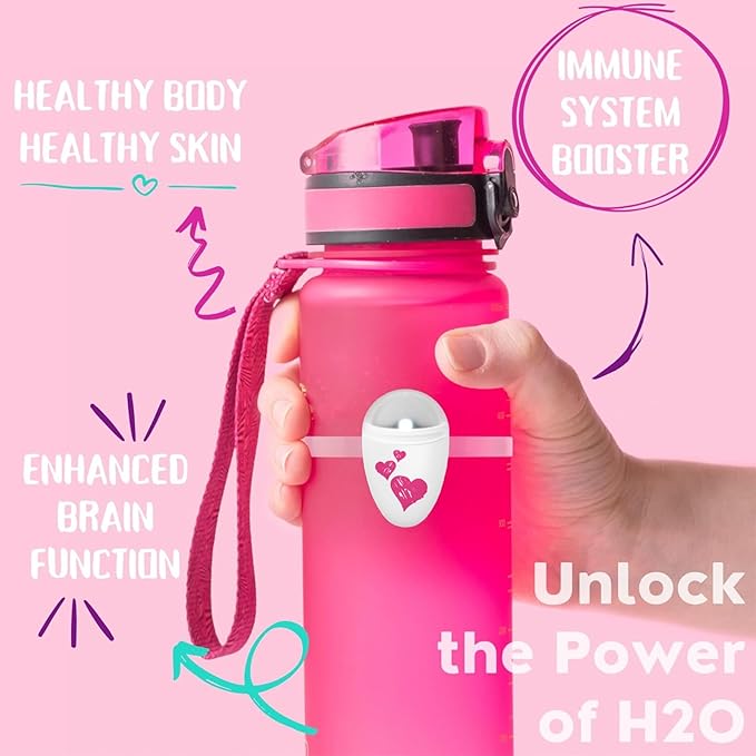 ULLA Drink Water Reminder, Smart Light for Water Bottle, Fits Most Bottles, Lights Up When Time to Drink, Hidrate Smart Water Bottle Reminder to Drink, Smart Hydration Reminder (Sweetheart)