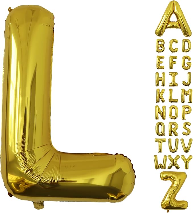 Letter Balloons Gold Party Balloon - 40 Inch Large Gold Letter L Balloon, Letter Balloon Birthday Decorations, Balloon for Women Men Anniversary Party Decorations Supplies