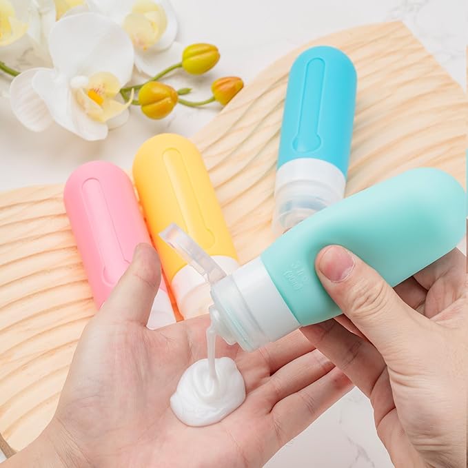 MODENGKONGJIAN 16 Pack Travel Bottles for Toiletries,TSA Approved Silicone Squeezable Travel Shampoo Bottles, 3oz Leak Proof Refillable Toiletry Cosmetic Containers (16PCS/Blue)