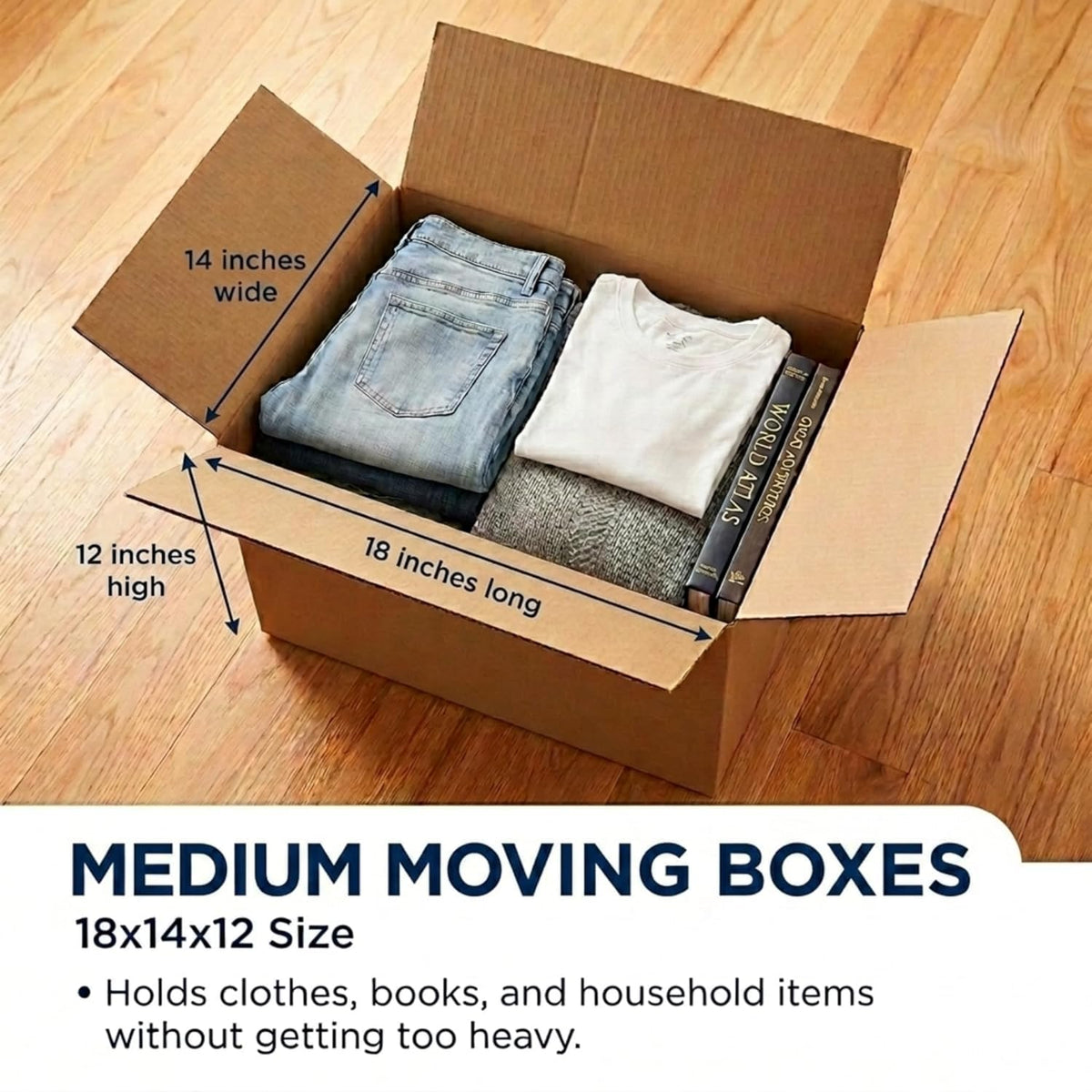 BOX USA Moving Boxes Medium 18"L x 14"W x 12"H 20-Pack - Corrugated Cardboard Box for Shipping, Mailing, Packing, Packaging and Storage 18x14x12