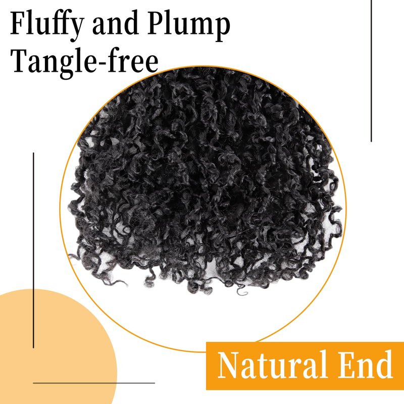 14 Inch Pre-Looped Yanky Twist Crochet Hair, 30 Strands/Pc, Mini Passion Twists, Senegalese Braiding Hair (Natural Black, 8 Pcs/Pack)