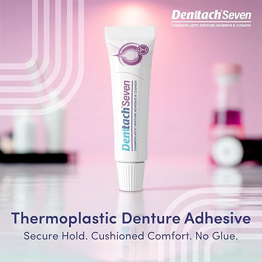 Denttach Seven Denture Adhesive, Thermoplastic Denture Cushion and Reliner, Upper and Lower Denture Comfort for Up to 7 Days, Zero Glue, Zinc Free (4)