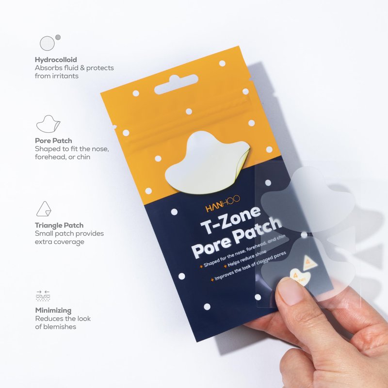 Hanhoo Pore Collection, Pore Cleanser 6.76 Fl. Oz., Pore Serum 1 Fl. Oz., T-Zone Pore Patch 8 Ct, with Niacinamide and Salicylic Acid, Pore Patches, Clarifies Clogged Pores, Korean Skincare
