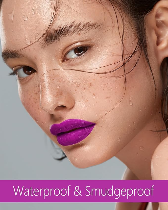MAKI YIKA Purple Lipstick for Women Color Stay Long Lasting Lipsticks, No Smudge Matte Liquid Lipstick Transferproof Cruelty-Free Lip Color, Pearl Purple