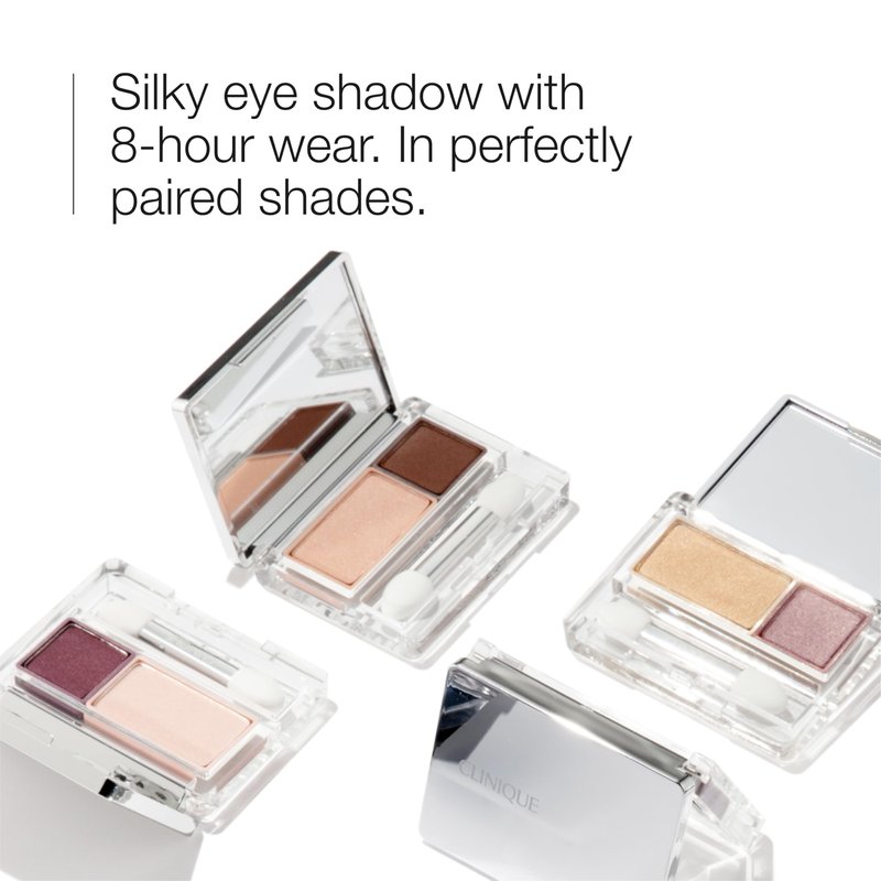 Clinique All About Shadow Duo Eye Shadow Makeup | Safe For Sensitive Eyes | Buildable + Long-Wearing Color | Smooth, Easy Application, Strawberry Fudge, 0.05 Ounce