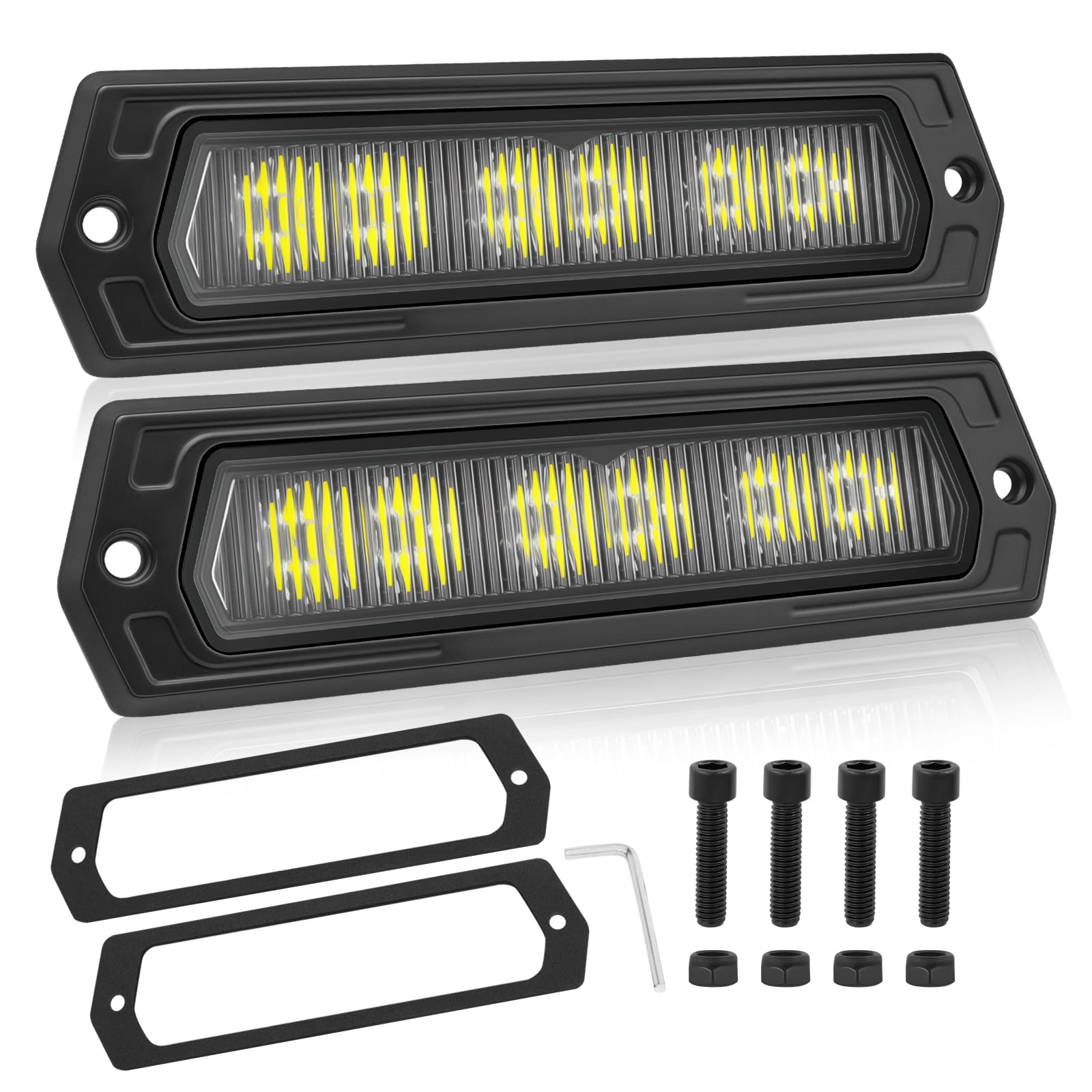 Flush Mount CREE LED Pods, ACEC SHOP 2PCS 7 INCH Driving Flood Beam Pods Lights Off Road Fog Lights Reverse Lighting Backup Ligh