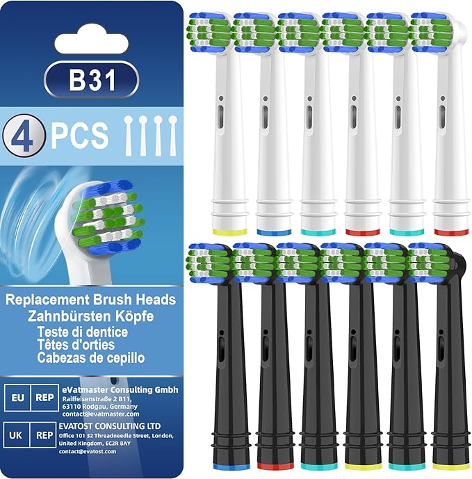 Replacement Toothbrush Heads Compatible with Oral B Braun, 12 Pack Professional Electric Toothbrush Heads Compatible with Oral B Pro 1000, 500, Smart 1500