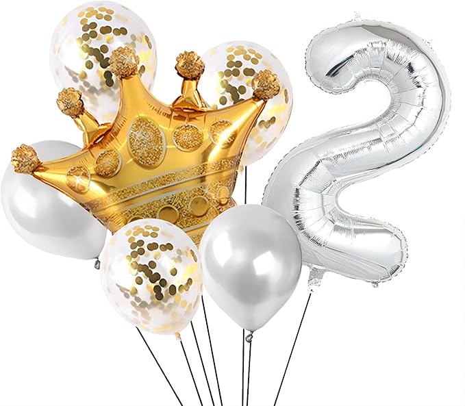 40 Inch Silver Number Balloons, Helium Mylar Foil Number Balloons for Birthdays, Number 2 Balloon for Party Wedding Bachelorette Birthday Bridal Shower Anniversary Celebration Party Decorations