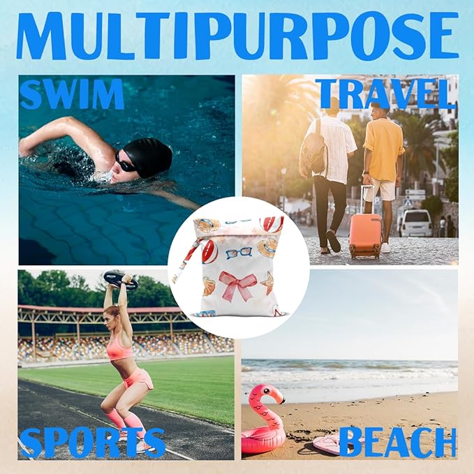 Beach Essentials, Wet Bag for Swimsuit Dirty Clothes Yoga Gym Diaper, Wet Dry Bag, Beach Vacation Essential for Travel Poor Bathing Summer Preppy Gifts