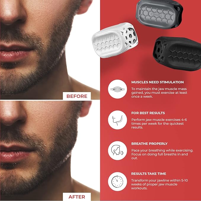 CHISELL Original Jaw Exerciser, Beginner to Advanced Jawline Shaper, Facial Exercise Cubes for Toned Face, Jawline Sculptor for Slim Jaw, Mouth Exerciser for Jawline, Craving & Stress Reducers