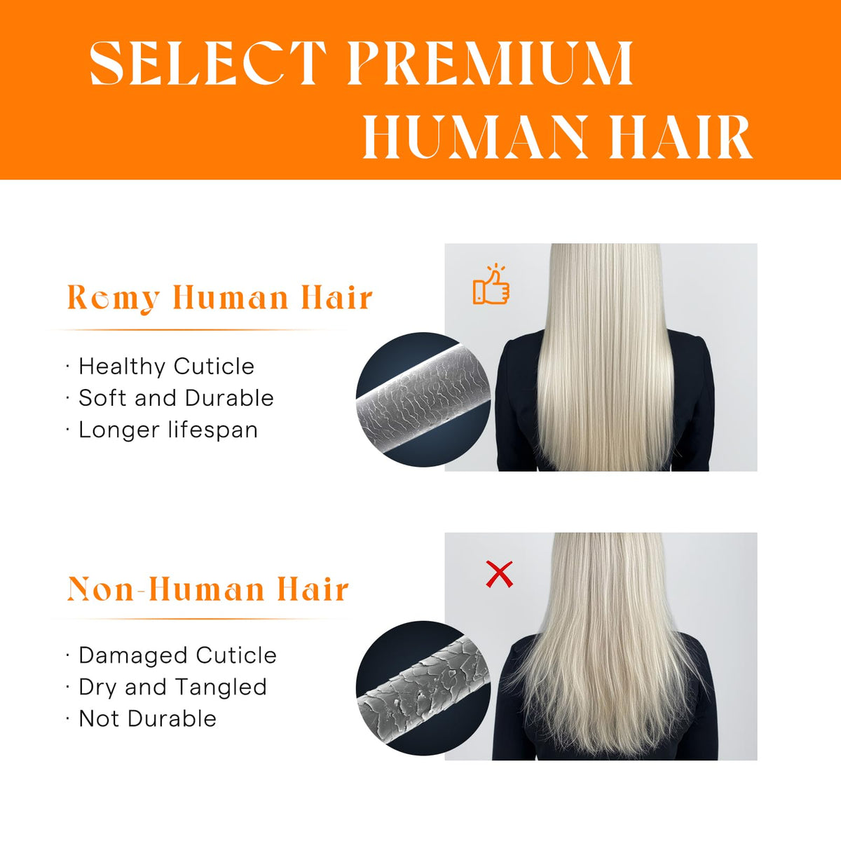 Sunny Hair Sew in Hair Extensions Real Human Hair Black for Women