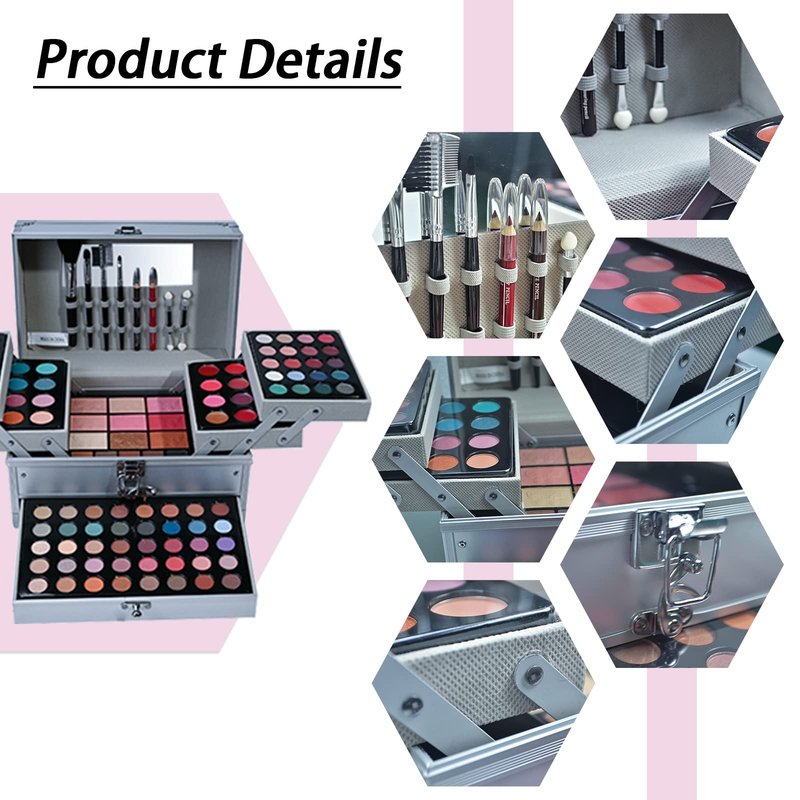 PhantomSky 132 Colors All-in-one Makeup Palette Cosmetic Contouring Kit Gift Box Combination with Eyeshadow, Cream Concealer, Eyebrow Powder, Lip Gloss, Blush and Face Pressed Powder