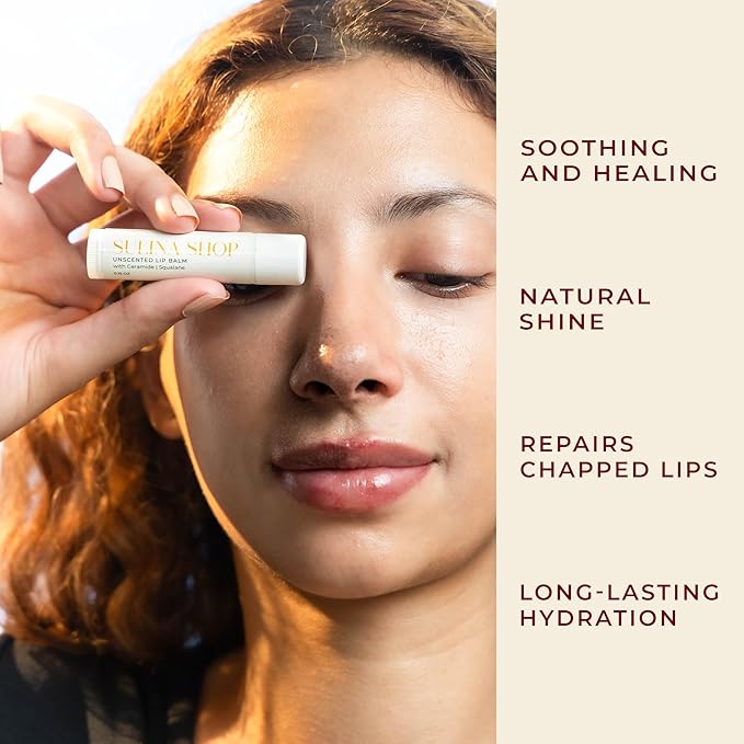 Unscented Lip Balm Hydrating for Dry Lips - Lip Moisturizer with Castor Oil and Beeswax, Chapped Lip Repair, Restores Smoothness, Barrier Protection, Fragrance-Free and Gentle (Pack of 3)