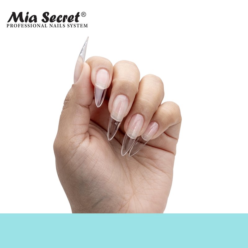 Mia Secret Soak off CLEAR Soft Gel Nail Tip MADE IN USA for Salon and DIY (Clear 504 Tips, Stiletto)