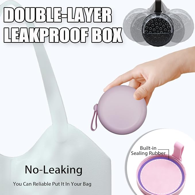 Denture Case, Leak-Proof Denture Bath Cup for Travel, Large-Capacity Denture Storage Cup, Comprehensive Cleaning Kit for Dentures, Retainers and Night Guards