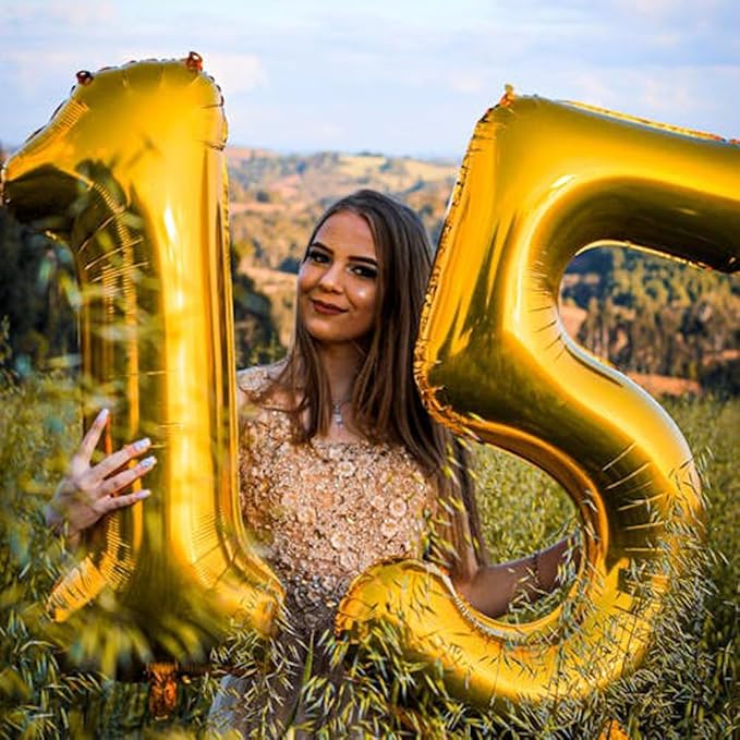 40 inch Gold Number Balloon Giant Foil Helium Balloons Gold Number 1 Balloon for 1st Birthday Party Anniversary Decorations Supplies