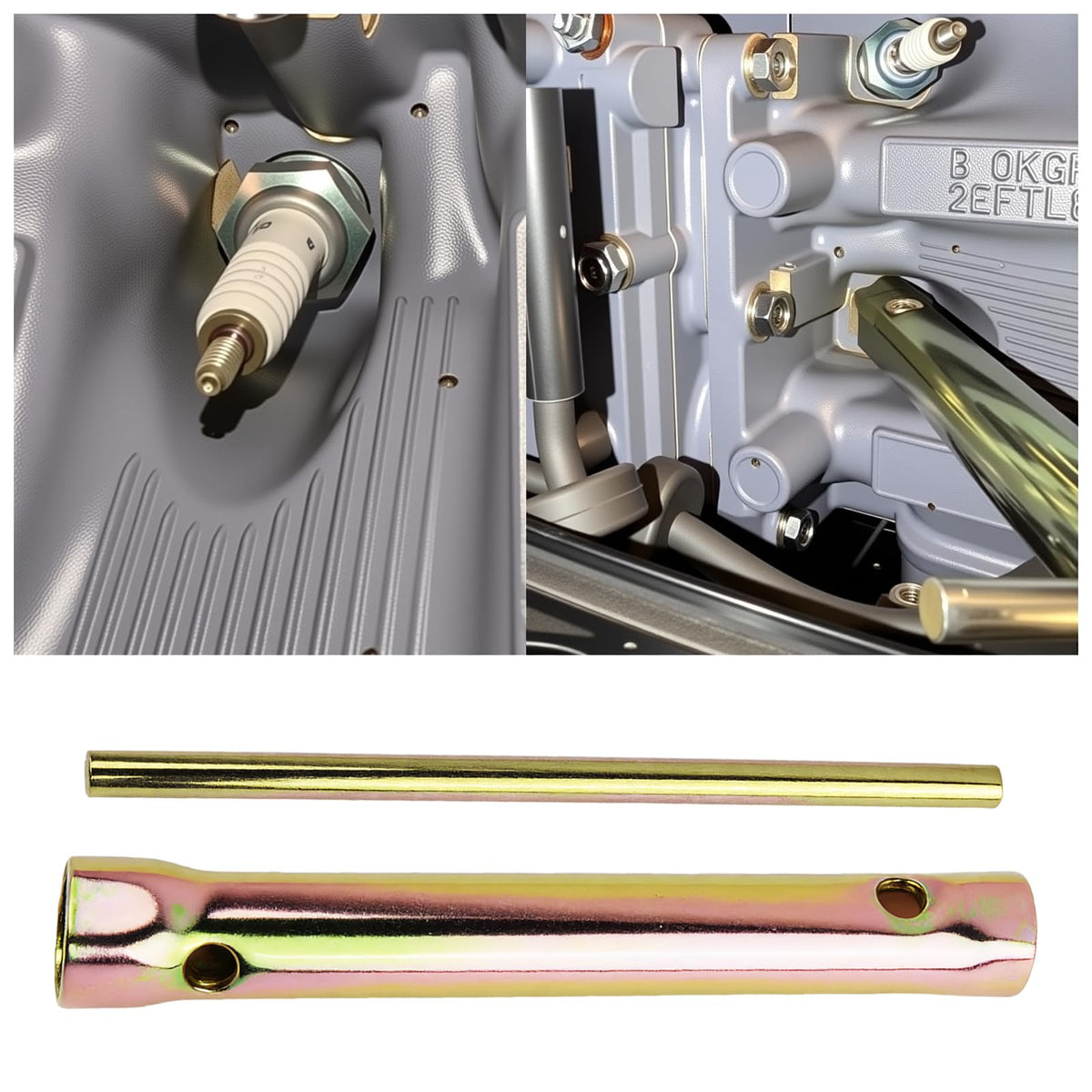 Purthog Double Ended 16-18mm Spark Plug Wrench,Sturdy 5/8 Spark Plug Socket with Labor-Saving Lever,Professional Motorcycle Spar