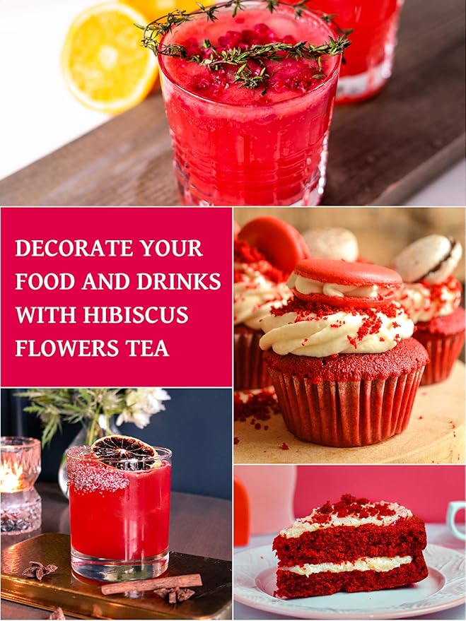 TeeLux Hibiscus Tea Bags, Natural Hibiscus Flowers Herbal Tea, Caffeine Free, Refreshing Tart Flavor, Hot & Iced Tea, 100 Count