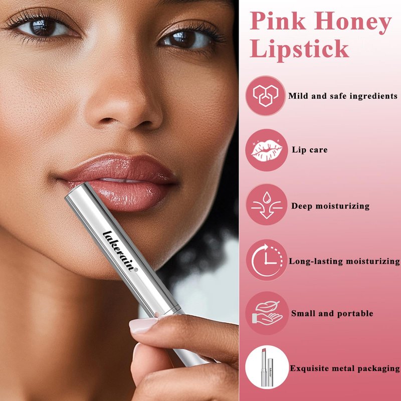 SHEEYOON Honey Lipstick Tinted Lip balm, Hydrating Nourishing Sheer Formula Lipstick, Natural Glossy Finish (1 PC PINK)