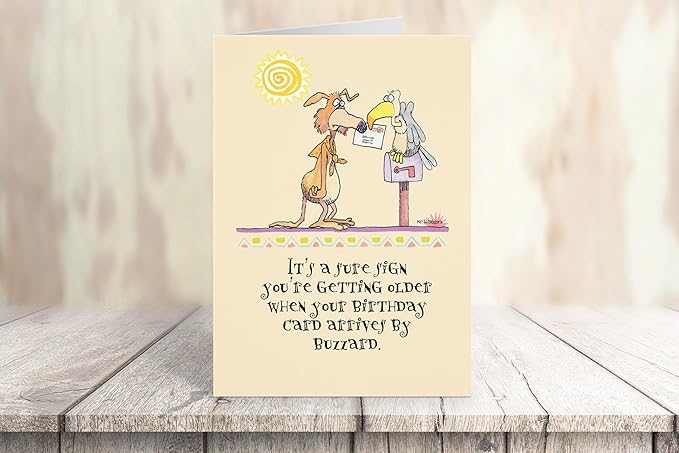 Stonehouse Collection Single Funny Buzzard and Coyote Birthday Cards | Desert Humor Greeting Card | 1 Funny Birthday Card (Coyote and Buzzard)
