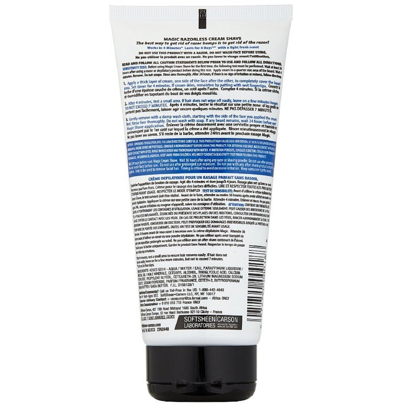 Magic Shave Razorless Cream Shave, Light Fresh Scent, Regular Strength 6 oz (Pack of 4)